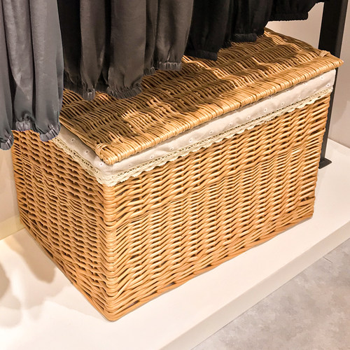 服装店收纳箱藤编陈列展示架储物