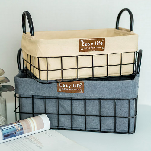 铁艺收纳筐桌面零食收纳盒