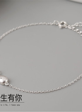 小鲸鱼手链女ins手饰925精品纯银冷淡风气质韩国小众设计饰品
