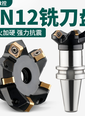 45度面铣刀盘开粗快进给刀头SN12-50-22-4T双面八刃快进给铣刀盘
