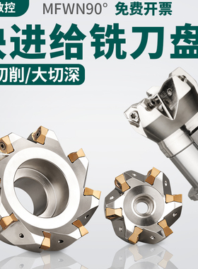 快进给刀盘90度双面六角平面铣刀盘WNMU080608刀片LNMU0303ZER-MJ