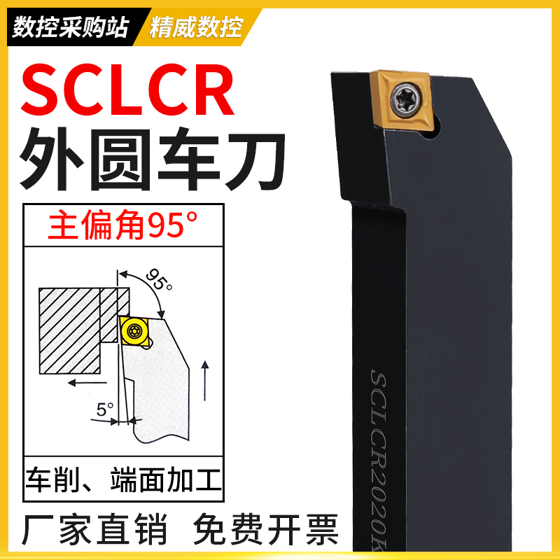 外圆车刀数控车床刀杆95度刀具刀片SCLCR2020K09/2525M12端面车刀-封面