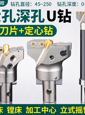 大孔径定心U钻直径加工VMD可转位钻头暴力钻快速钻深孔钻出水枪钻