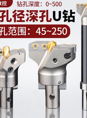 大孔径定心U钻深孔加工VMD可转位钻头暴力钻快速钻深孔钻出水枪钻