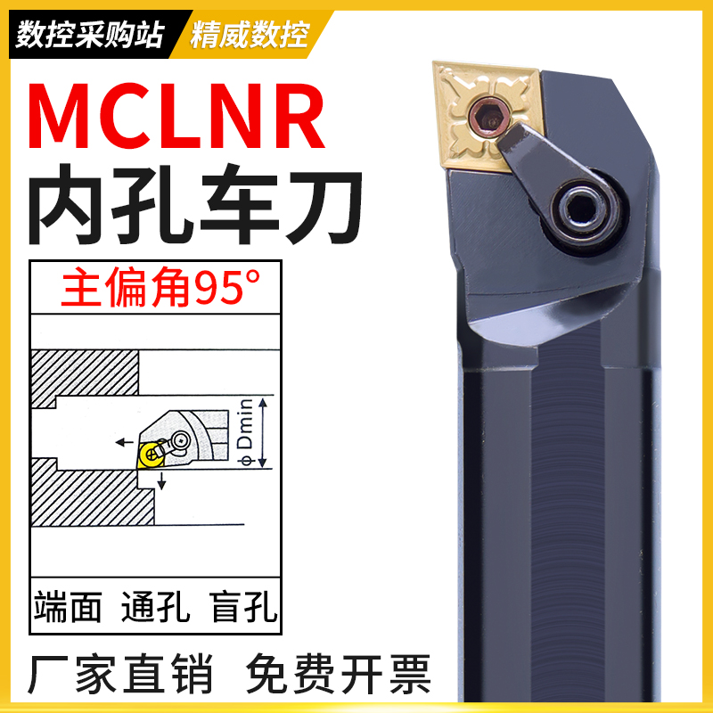 数控车床菱形车刀片内孔镗刀杆95度MCLNR2020K12机夹刀杆车床刀具-封面