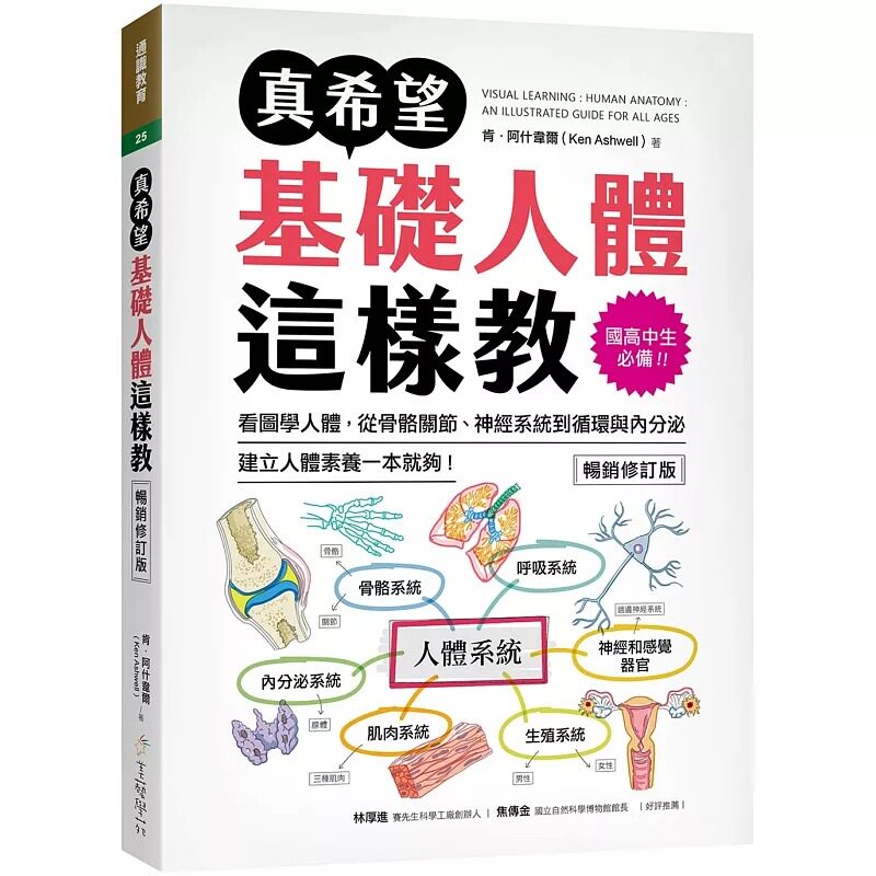 预售  真希望基础人体这样教【畅销修订版】：国高中生必备！看图学人体，从骨骼关节、神经系统到循环与内分泌，建 美艺学苑社 肯