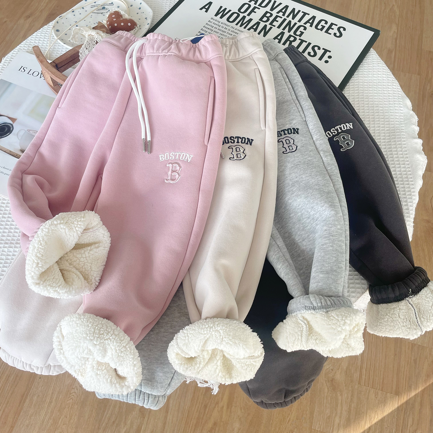 百搭儿童保暖运动裤一体绒卫裤