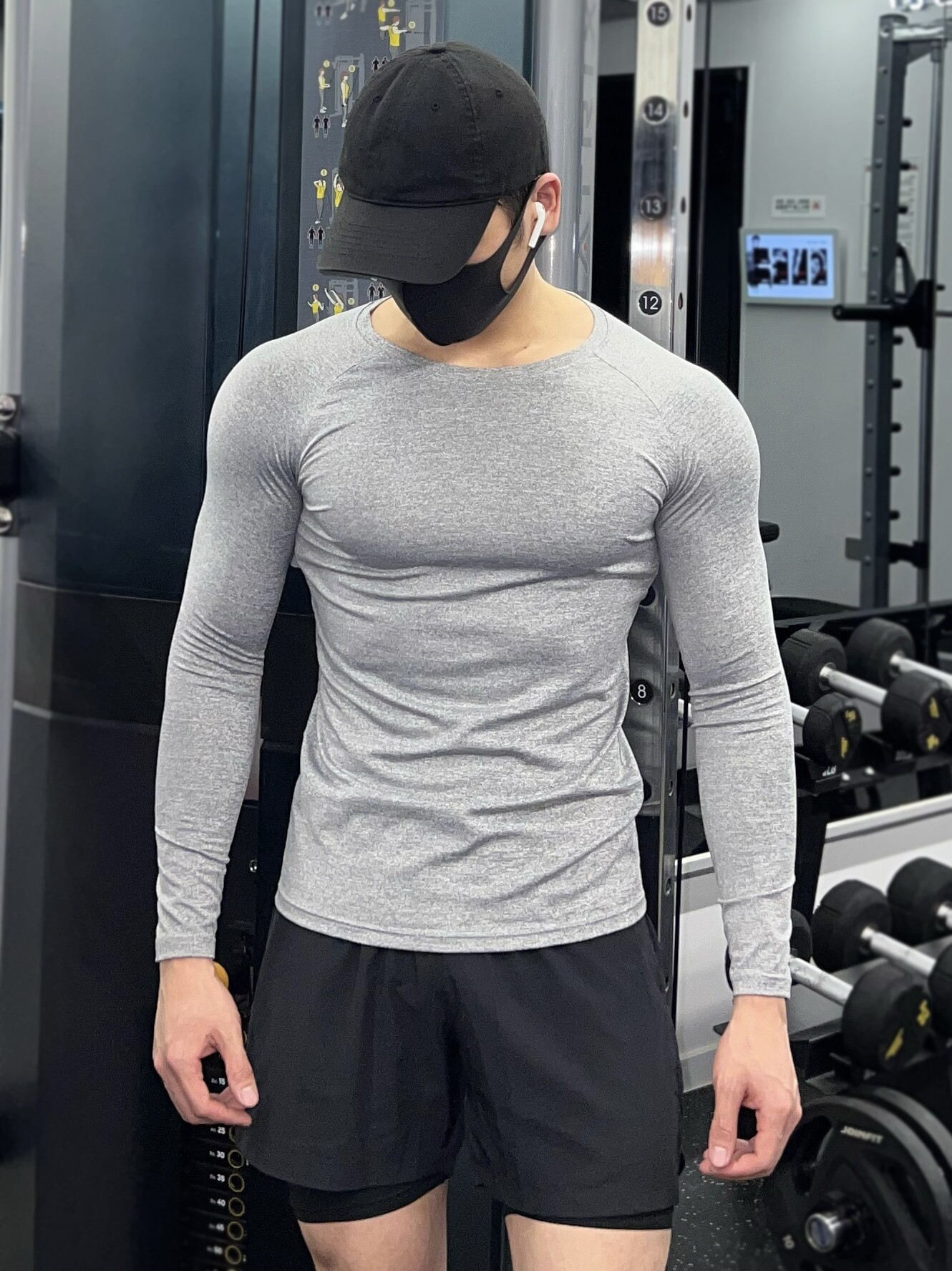 LONG SLEEVE TIGHTS MENS FALL WINTER YOGA GYM BASE SHIRT TRAINING BASKETBALL SWEAT ABSORPTION QUICK-DRYING RUNNING SPORTSWEAR