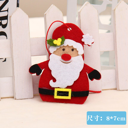 港恒圣诞装饰品 毛毡布圣诞雪花圣诞树布置挂件 花环藤条装饰挂饰