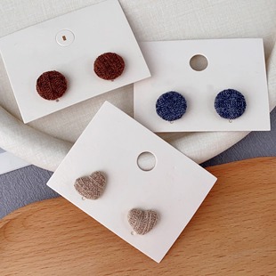 软糯毛线～發家韩国时尚 甜美饰品简约百搭温柔小众耳饰气质耳钉女