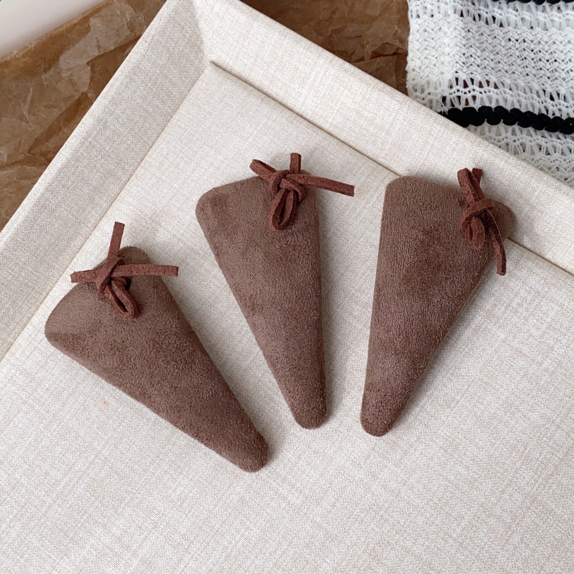 简约摩卡棕~韩国新款蝴蝶结发夹