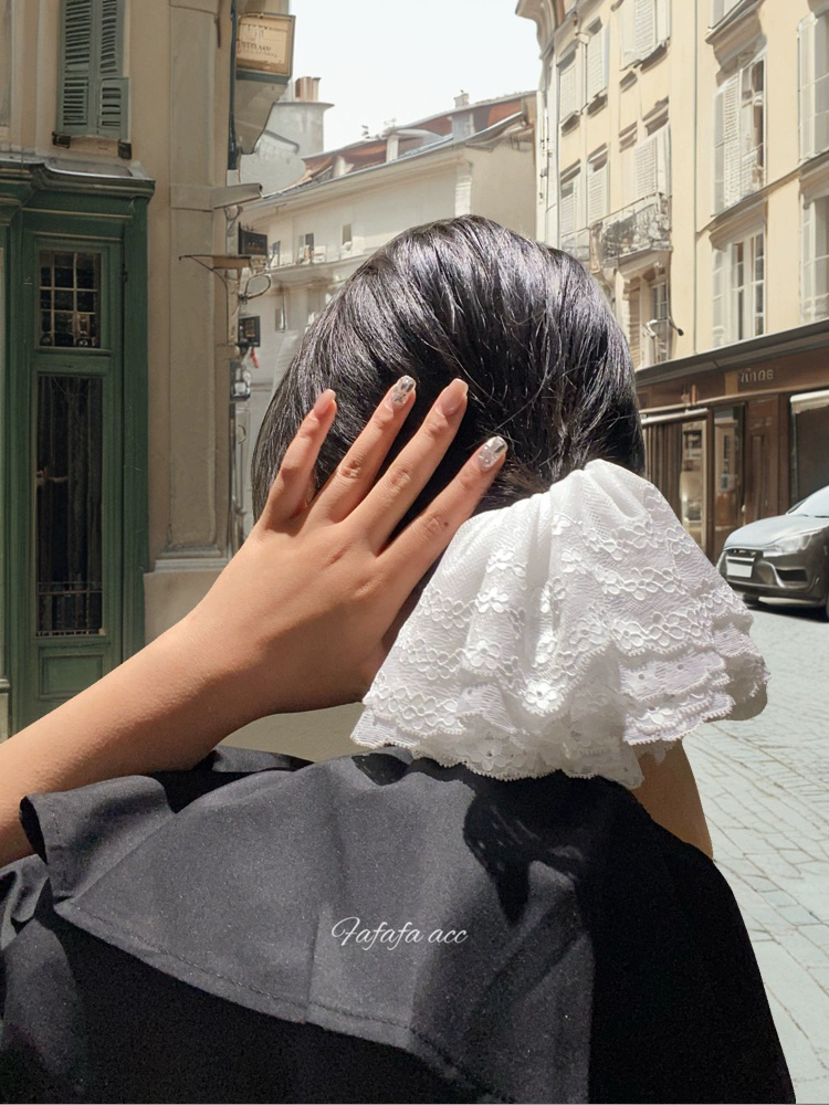 蕾丝花边大肠发圈甜美百搭