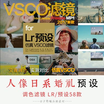 0145-LR预设VSCO全滤镜转LR预设Lightroom人像日系婚礼LR预设58款