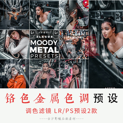 057-LR手机版PS预设-2款铬色金属色调照片调色滤镜LR预设