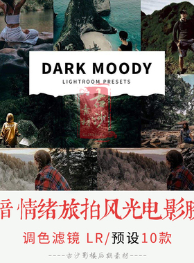 0191-LR预设 黑暗情绪旅拍风光电影胶片Lightroom预设 10款