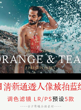 0299-LR+PS预设夏日清新通透人像旅拍蓝绿色Lightroom预设+手机版