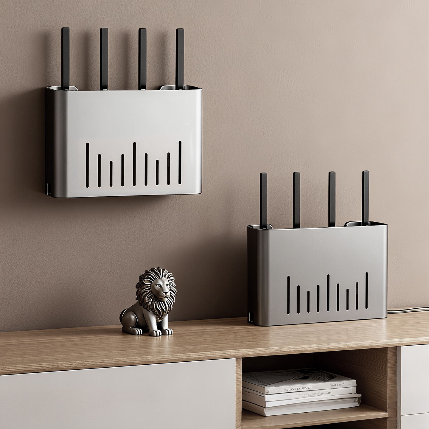 壁挂式路由器收纳盒金属简约现代