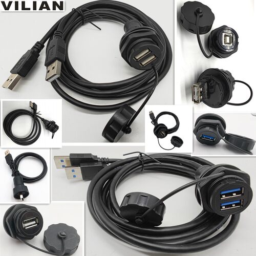 USB数据面板固定母座防水连接器