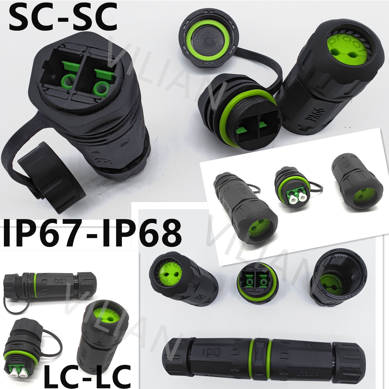 LC小方口SC光纤延长防水连接器