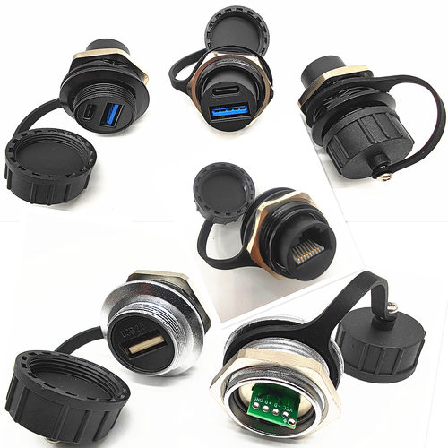 M24圆形RJ45-USB-HDMI防水连接器