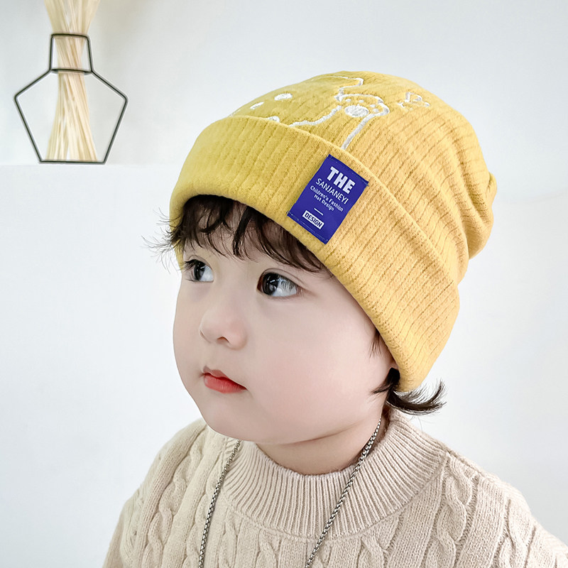 新款儿童帽子秋冬款男童女童纯棉宝宝秋季冬季男孩女孩翻边针织帽,童装/婴儿装/亲子装,帽子,淘宝优惠券,粉丝福利购,淘宝优惠卷