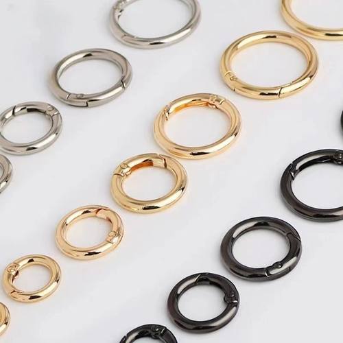 锌合金弹簧圈弹簧扣饰品圆形挂扣钥匙圈包包挂件配件拎环开口圈