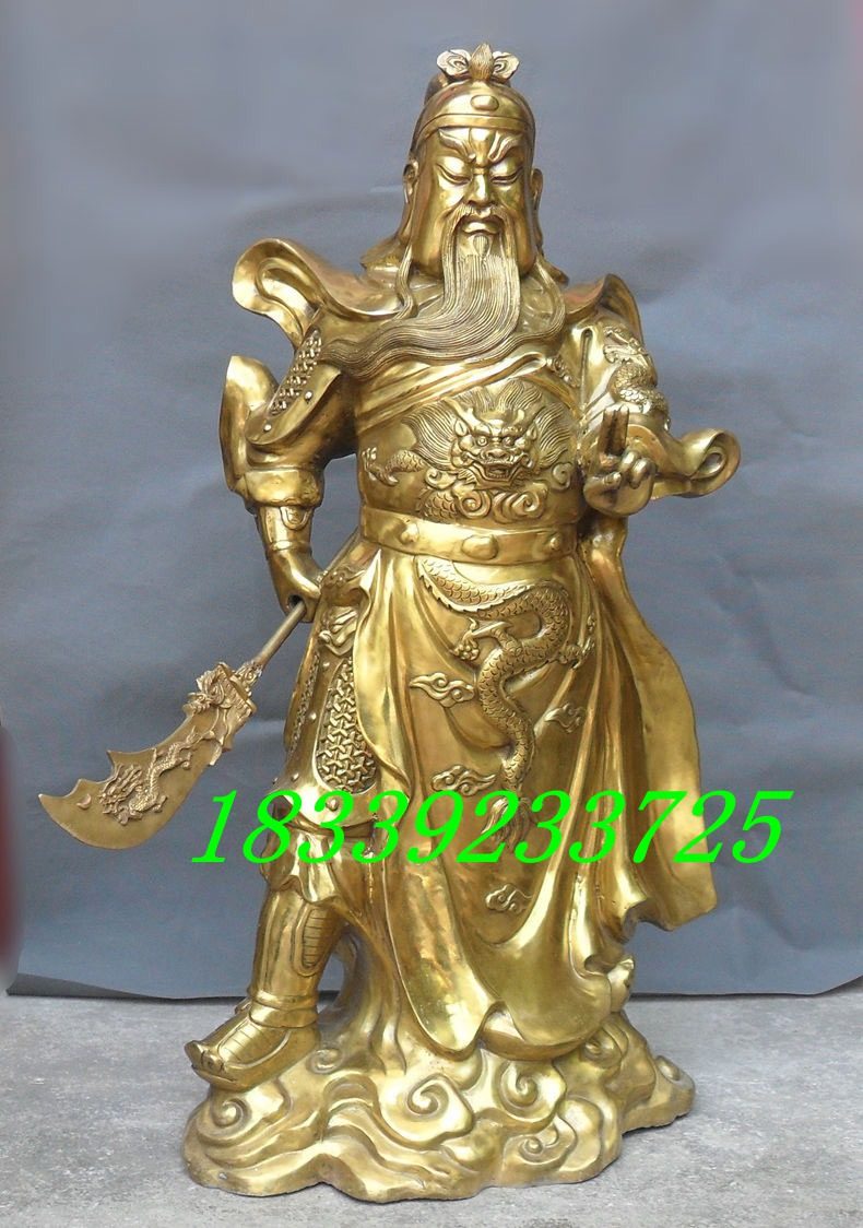 铜雕纯铜武财神二指关公铜像披风关帝神像关二爷佛像高一1米黄铜