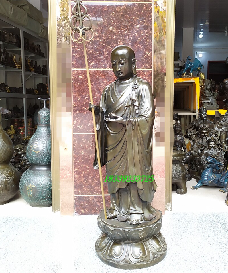 纯铜地藏王神像大愿菩萨高一米