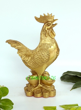 小号纯铜福字金钱鸡元生肖