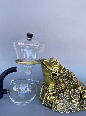 黄铜玻璃招财工艺品中式客厅