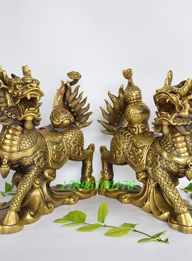 纯铜福寿如意火麒麟客厅招财