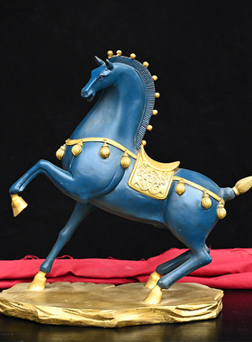 纯铜彩绘铜马装饰品摆件