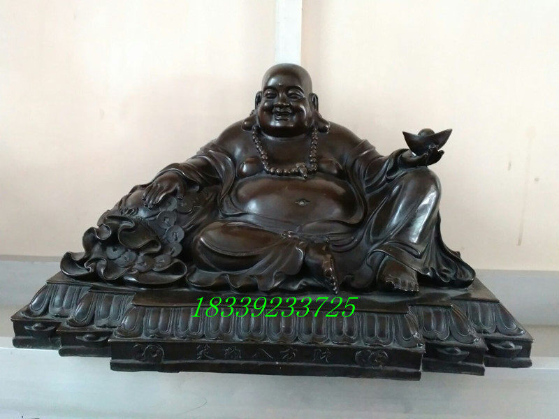 特大号纯铜弥勒佛像笑纳八方财大肚佛布袋和尚铜像寺庙摆件一1米