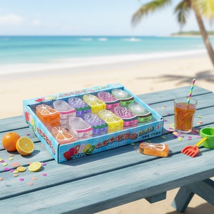 爆款36入水果小棒冰起泡胶水晶泥无毒不粘高透马卡龙奶昔儿童玩具