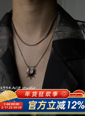 INS冷淡风太阳花双层叠戴蛇骨链