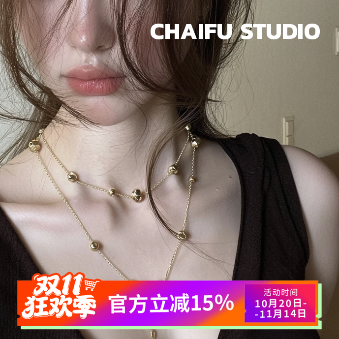 法式冷淡风肌理感金属项链