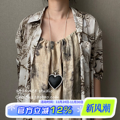 美式朋克金属拉丝长款项链