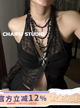 中世纪哥特暗黑十字架项链