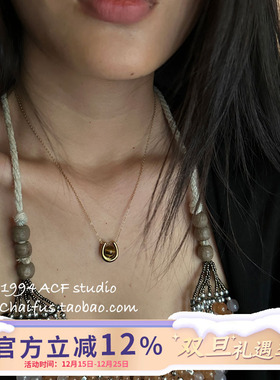 法式复古多元素钛钢吊坠项链