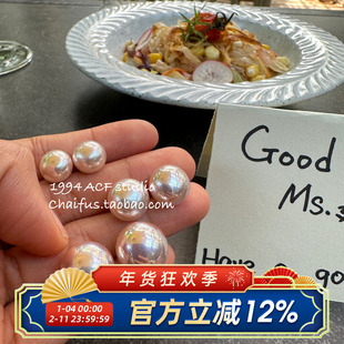 柴夫工作室/E275 法式超仙气质淡粉珍珠耳钉养耳洞百搭通勤耳环