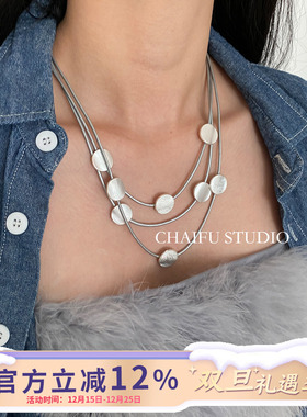 法式复古优雅多层锁骨链