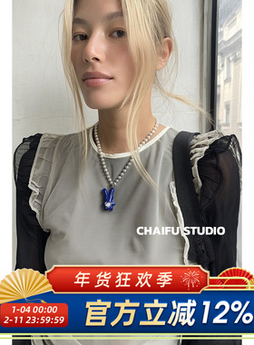 韩系东大门镶钻小兔子项链