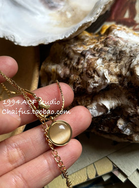 韩风气质小巧几何吊坠项链