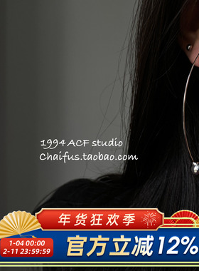 柴夫工作室/E628 韩系极简线条感珍珠配饰不规则百搭中性耳环