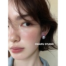 柴夫工作室 极简主义柔光烤漆半圆耳钉气质轻奢高级感耳环 R314