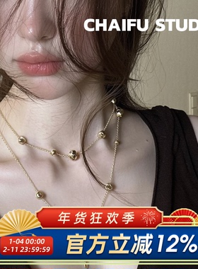 法式冷淡风肌理感金属项链