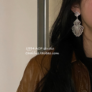 柴夫工作室 欧美超闪锆石晚宴派对耳钉夸张奢华高级感耳环 E329