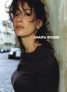 柴夫工作室/E116 简约百搭编织纹理方形小耳钉精致小巧美式耳环