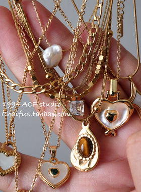 INS极简立体爱心吊坠项链