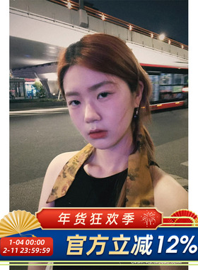 柴夫工作室/F313 新中式水墨荷叶复古扎发发带小众文艺多戴法丝巾